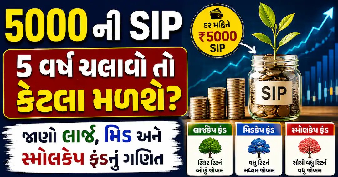 માસિક રૂ. 5,000ની SIPથી 5 વર્ષમાં લાર્જ, મિડ અને સ્મોલકેપ ફંડમાં કેટલું વળતર?