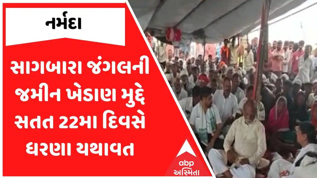 નર્મદા: સાગબારા જંગલની જમીન ખેડાણ મુદ્દે 22મા દિવસે ધરણા યથાવત