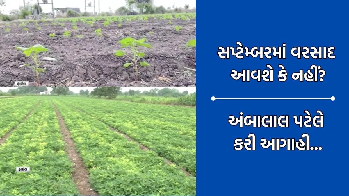 સપ્ટેમ્બરમાં કેવું રહેશે હવામાન? અંબાલાલ પટેલની આગાહીમાં શું કહેવાયું?