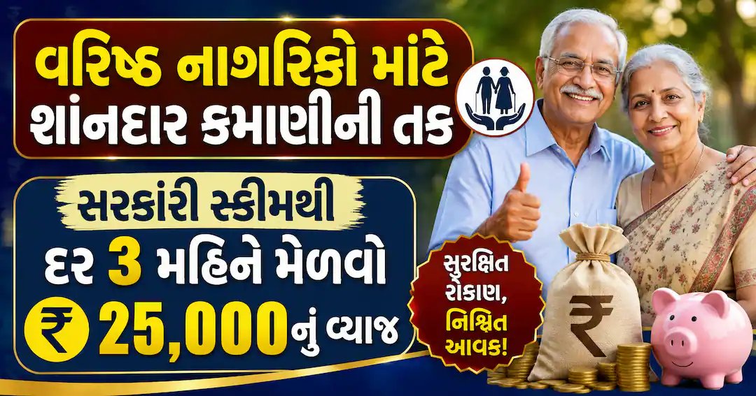 વરિષ્ઠ નાગરિકો માટે સરકારી બચત યોજના: ત્રિમાસિક વ્યાજથી નિયમિત આવકની સુવિધા